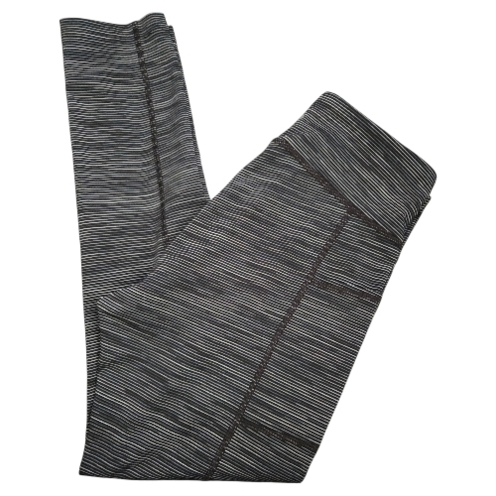 Tek Gear Black and White Striped Leggings SZ M